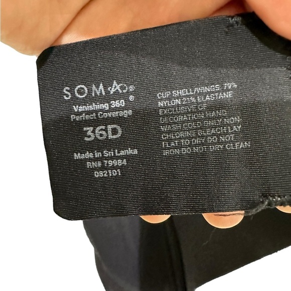 Soma Vanishing 360 Perfect Coverage Bra Black - Picture 3 of 4